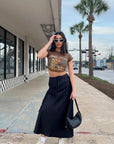 Black Silky Maxi Skirt