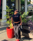 Black Silky Maxi Skirt