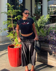 Black Silky Maxi Skirt