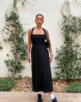 black maxi dress