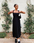 black maxi dress
