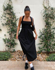 black maxi dress