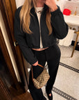 Cropped black sports jacket