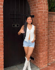 White Knit Top