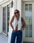 White Knit Top
