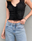 Black Ruffle Cami