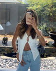 White Knit Top