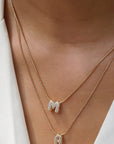 Crystal bubble letter pendant necklace