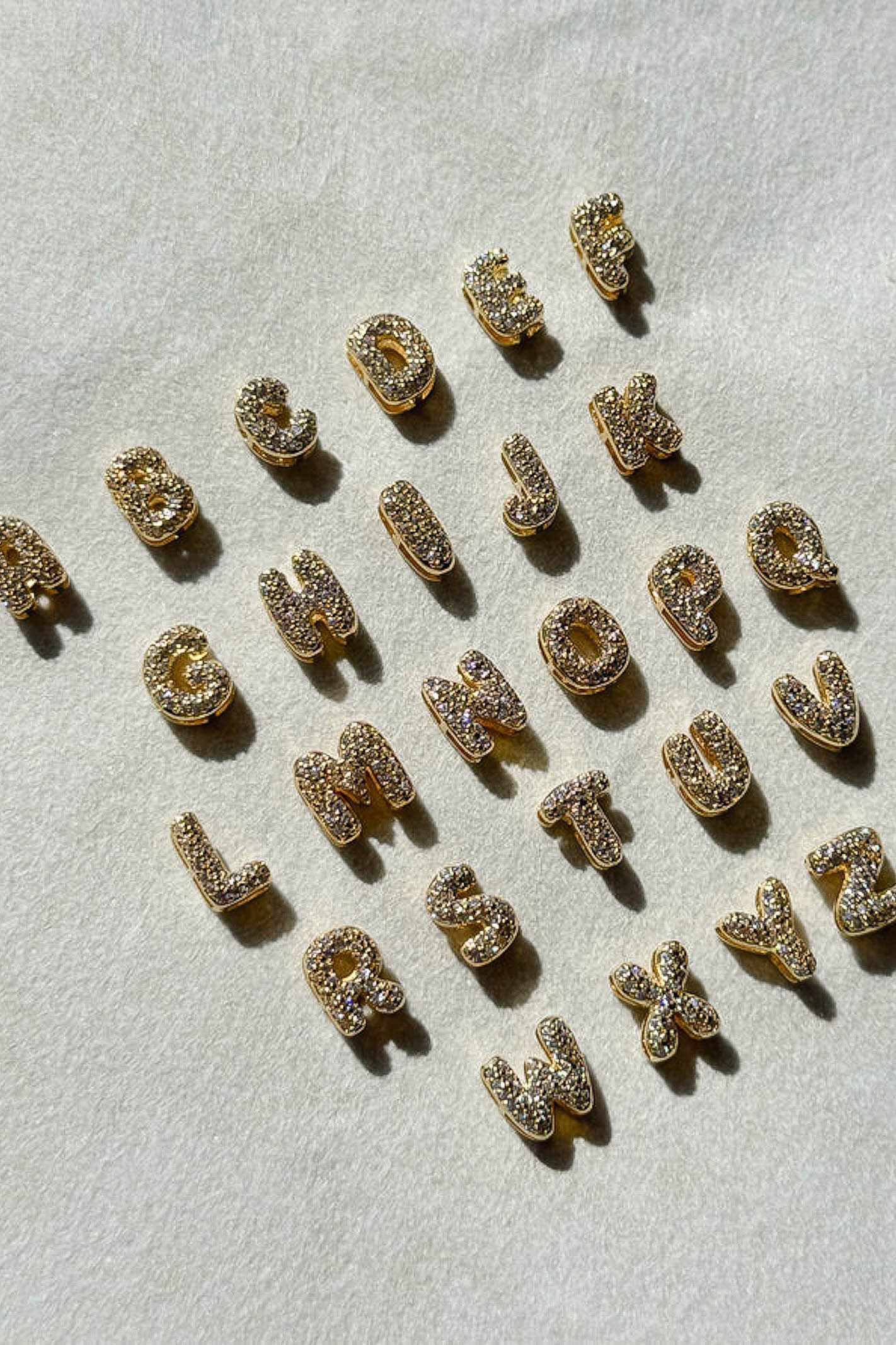 Crystal bubble letter pendant necklace