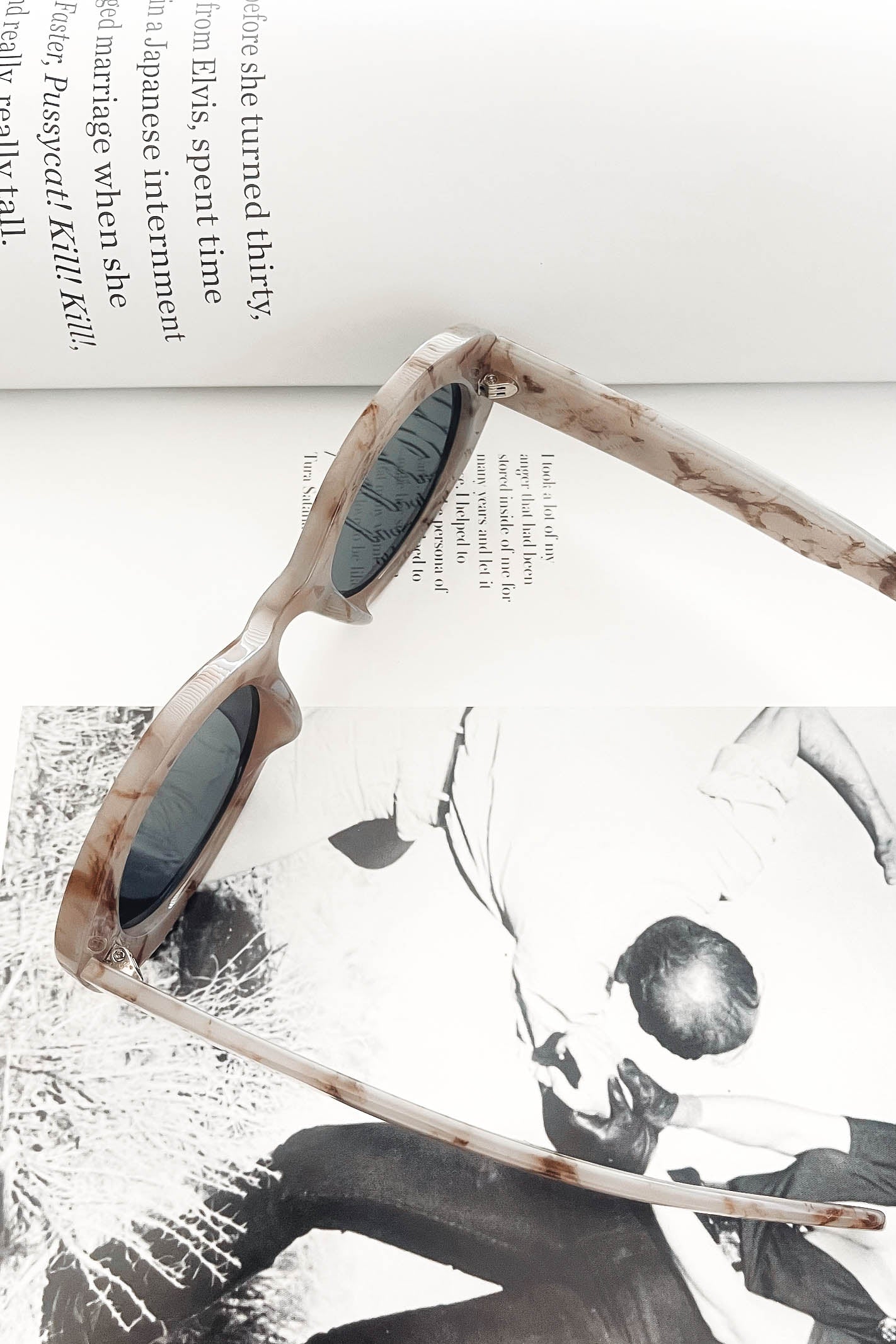 Grey Oval Sunglasses