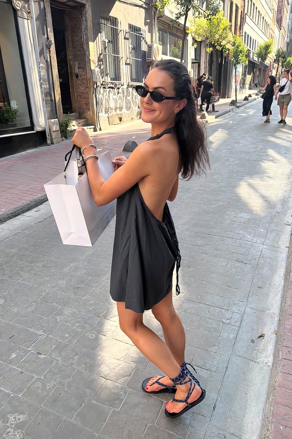 KAROLINA HALTER DRESS / CHARCOAL