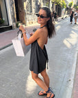 KAROLINA HALTER DRESS / CHARCOAL