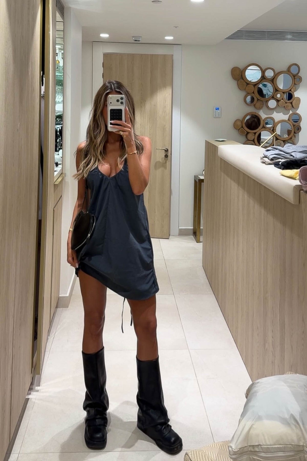 KAROLINA HALTER DRESS / CHARCOAL