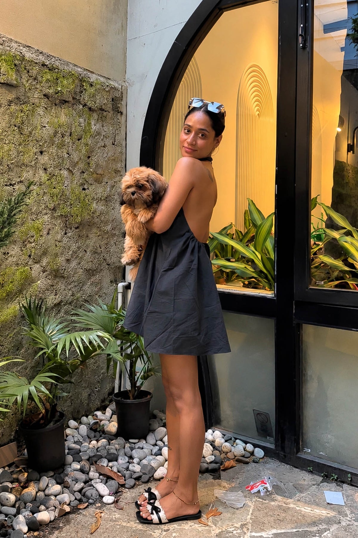 KAROLINA HALTER DRESS / CHARCOAL