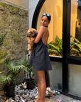 KAROLINA HALTER DRESS / CHARCOAL