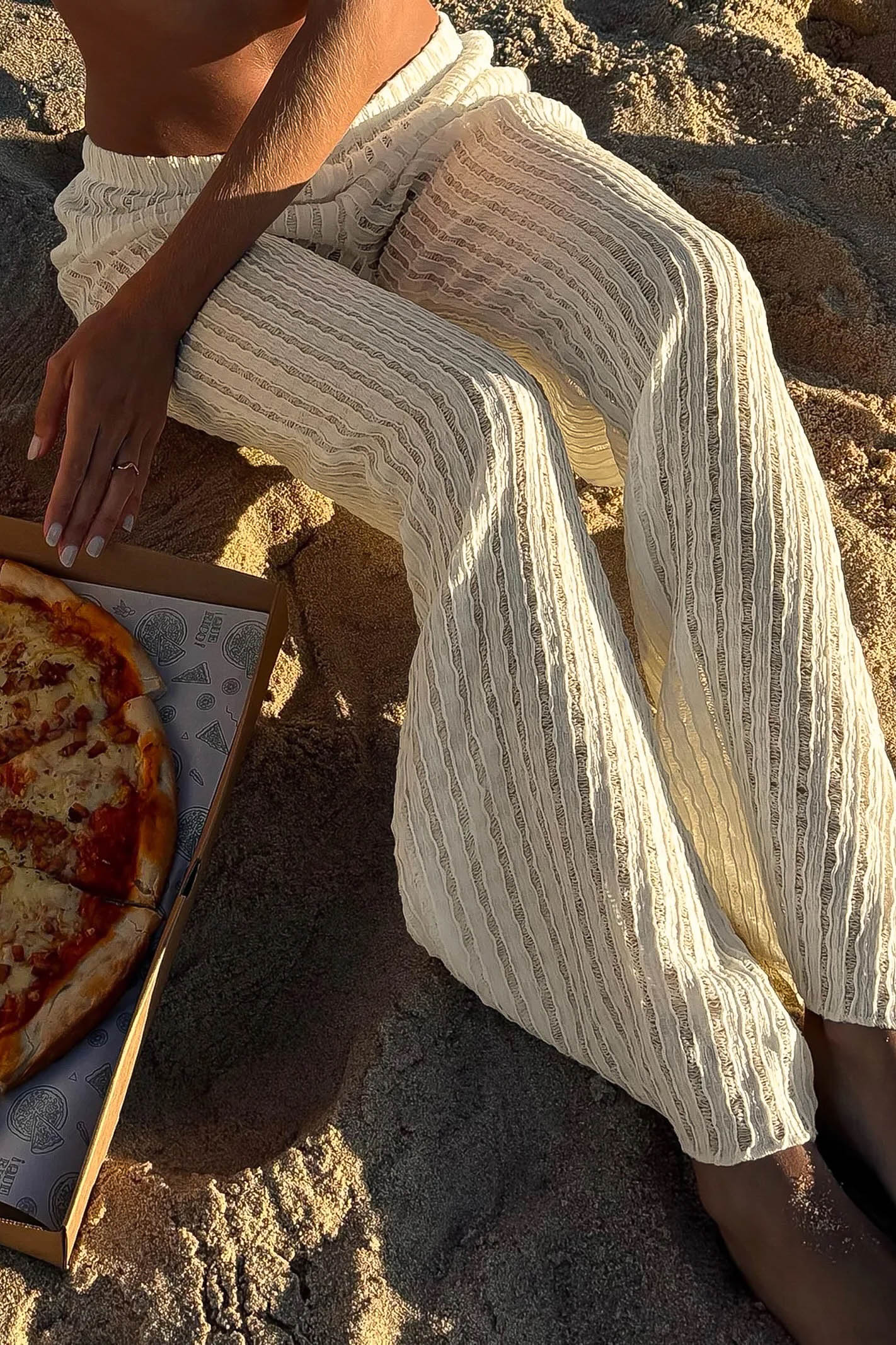 Women's cream lace pants