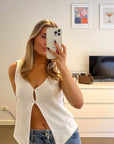 white knit cami top