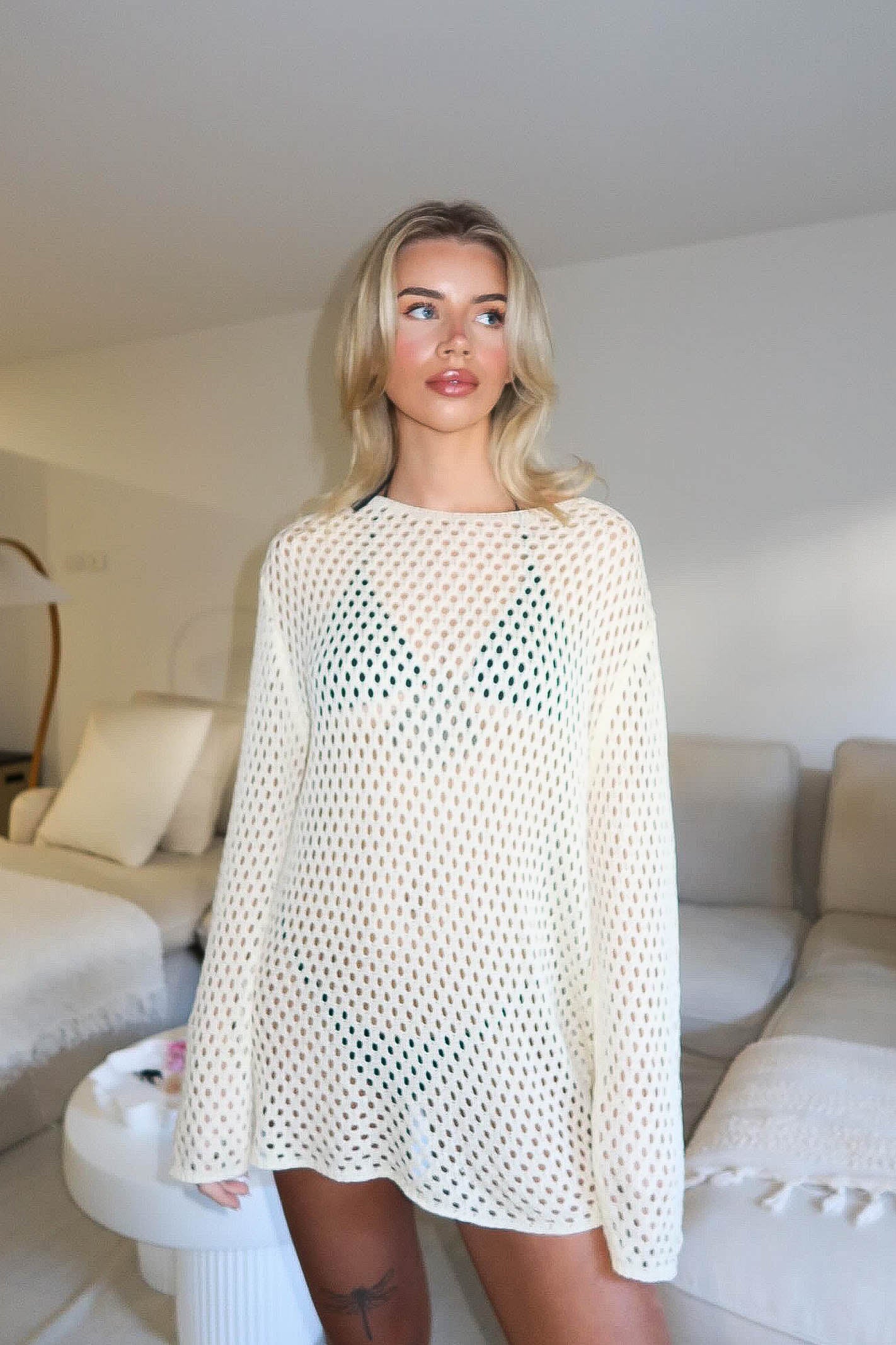 Crochet Cream Dress