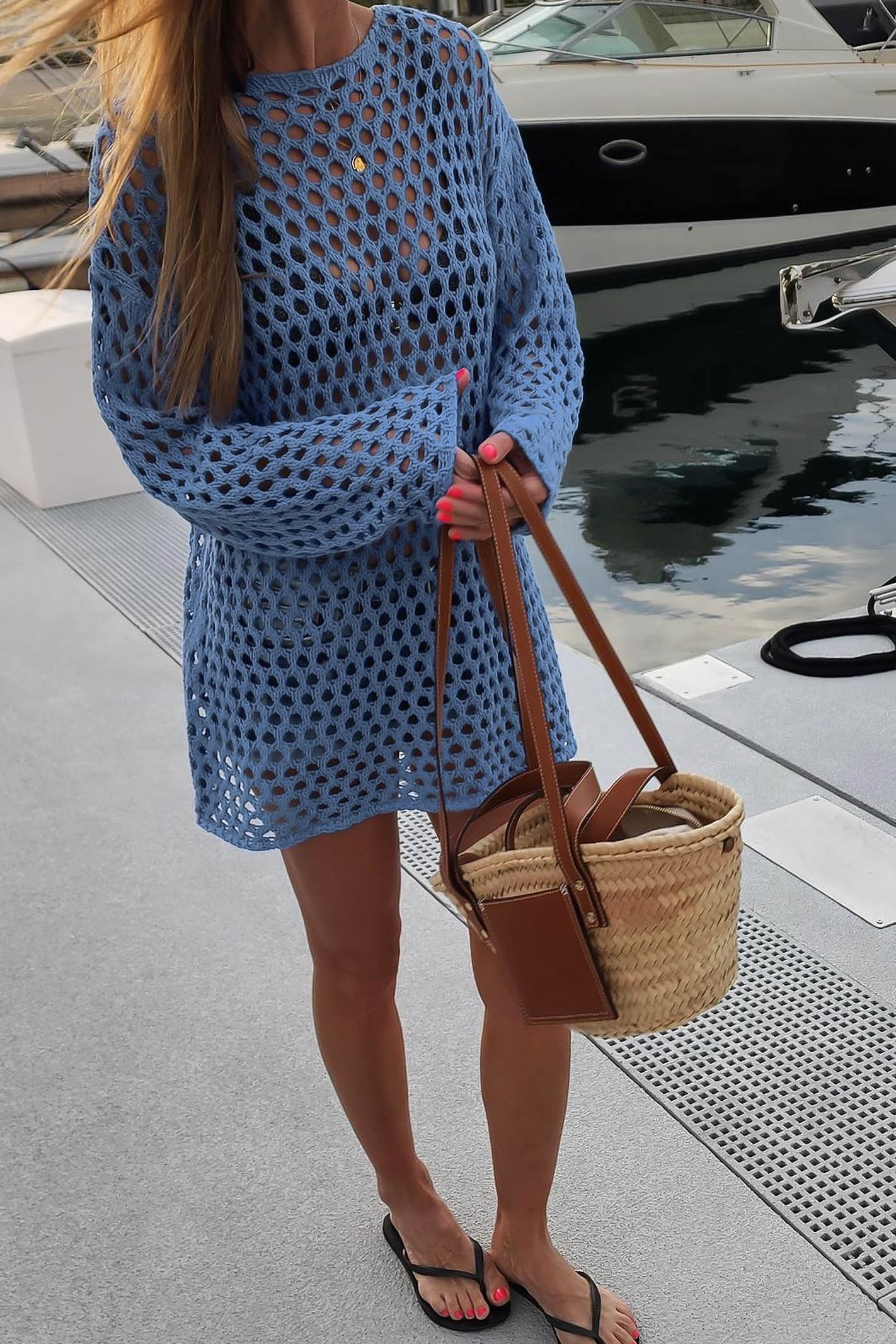 Blue Crochet Cover Up