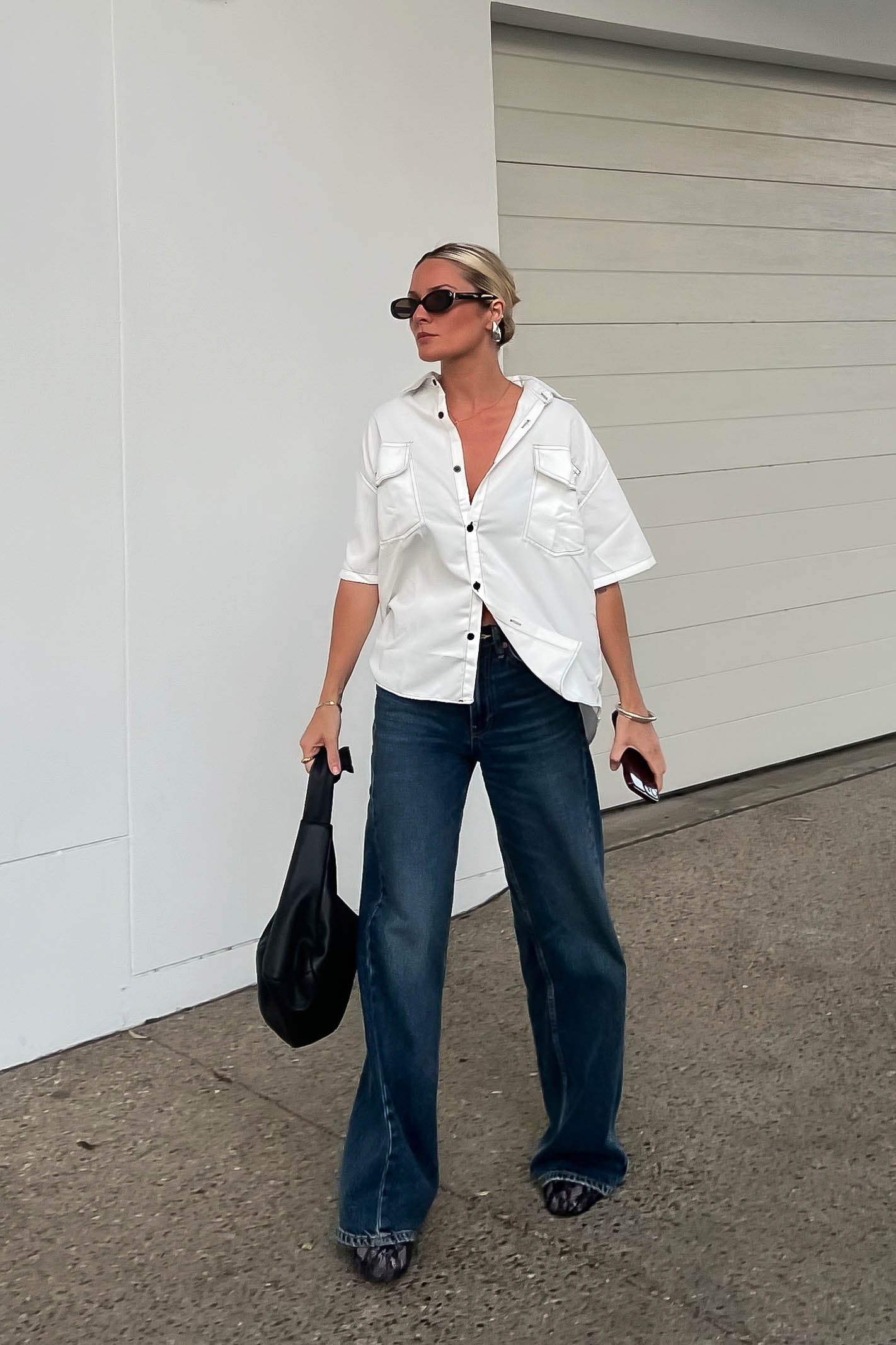 White Oversized Boyfriend Shirt