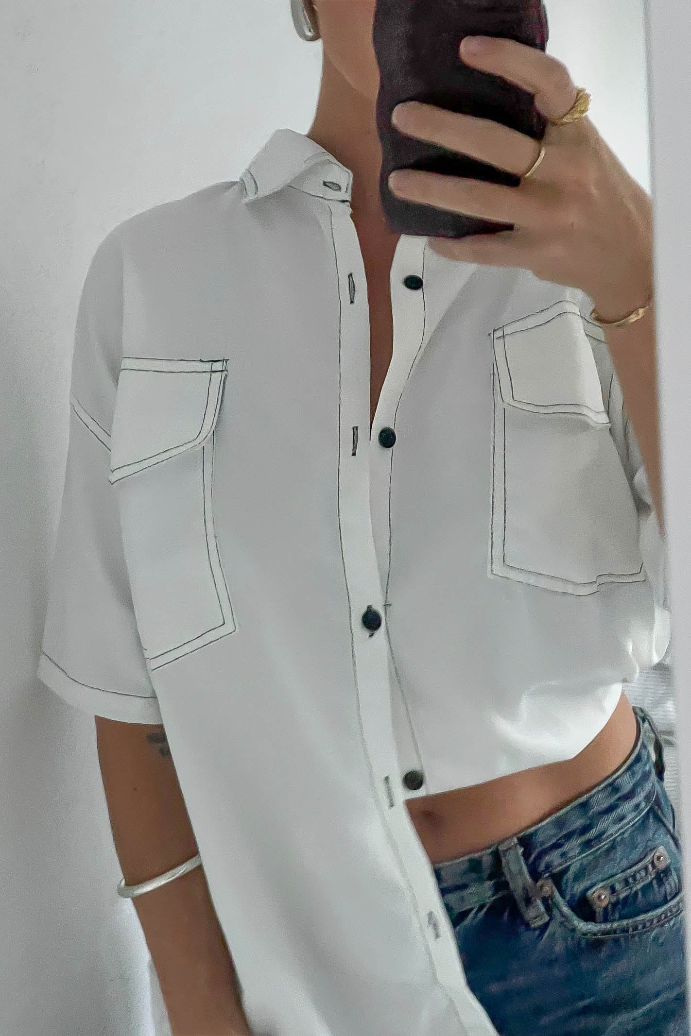 White Oversized Boyfriend Shirt