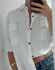 White Oversized Boyfriend Shirt