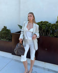 White silky cami top