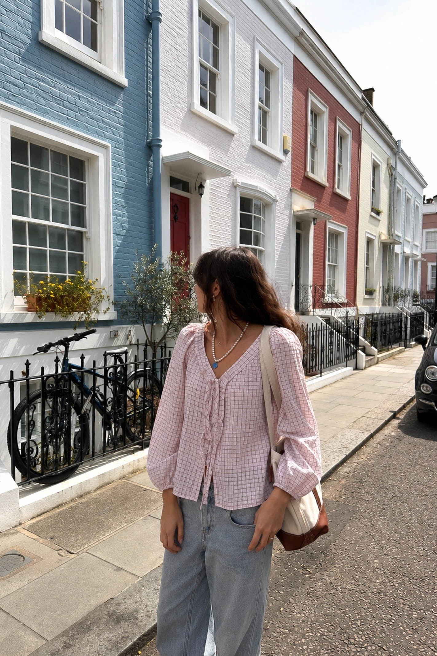 TOMMY PLAID BLOUSE / PINK
