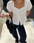 CARLA PUFF SLEEVE BLOUSE / WHITE