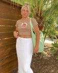 white ribbed midi skirt